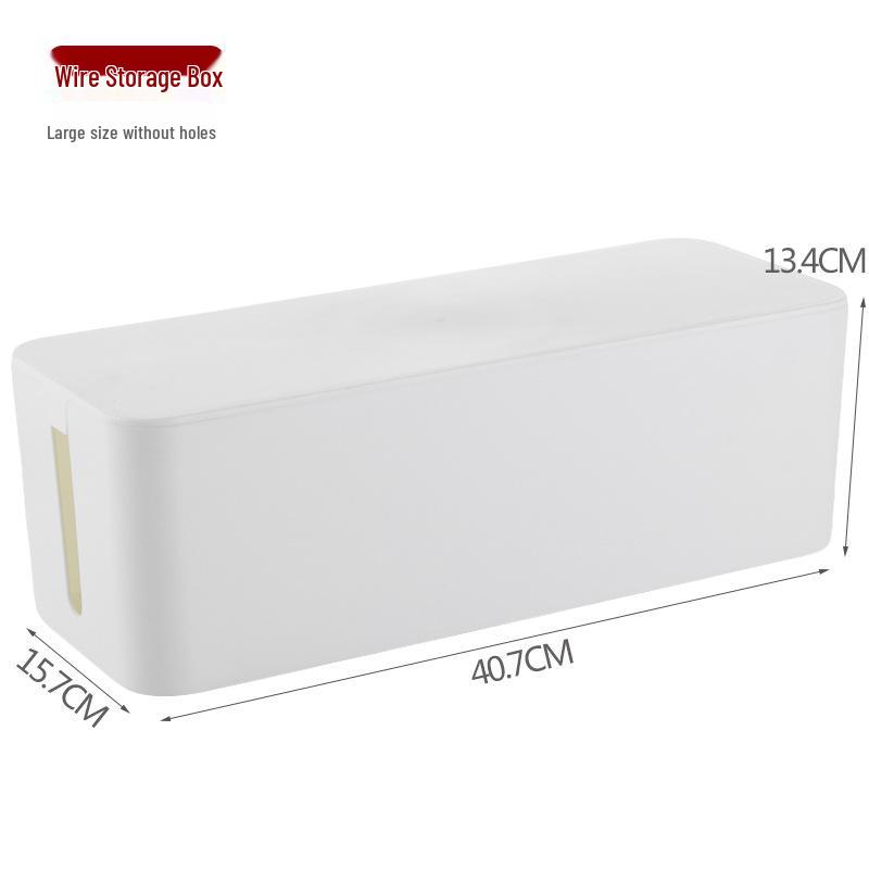 Minimalist Cable Management Box with Bamboo Lid