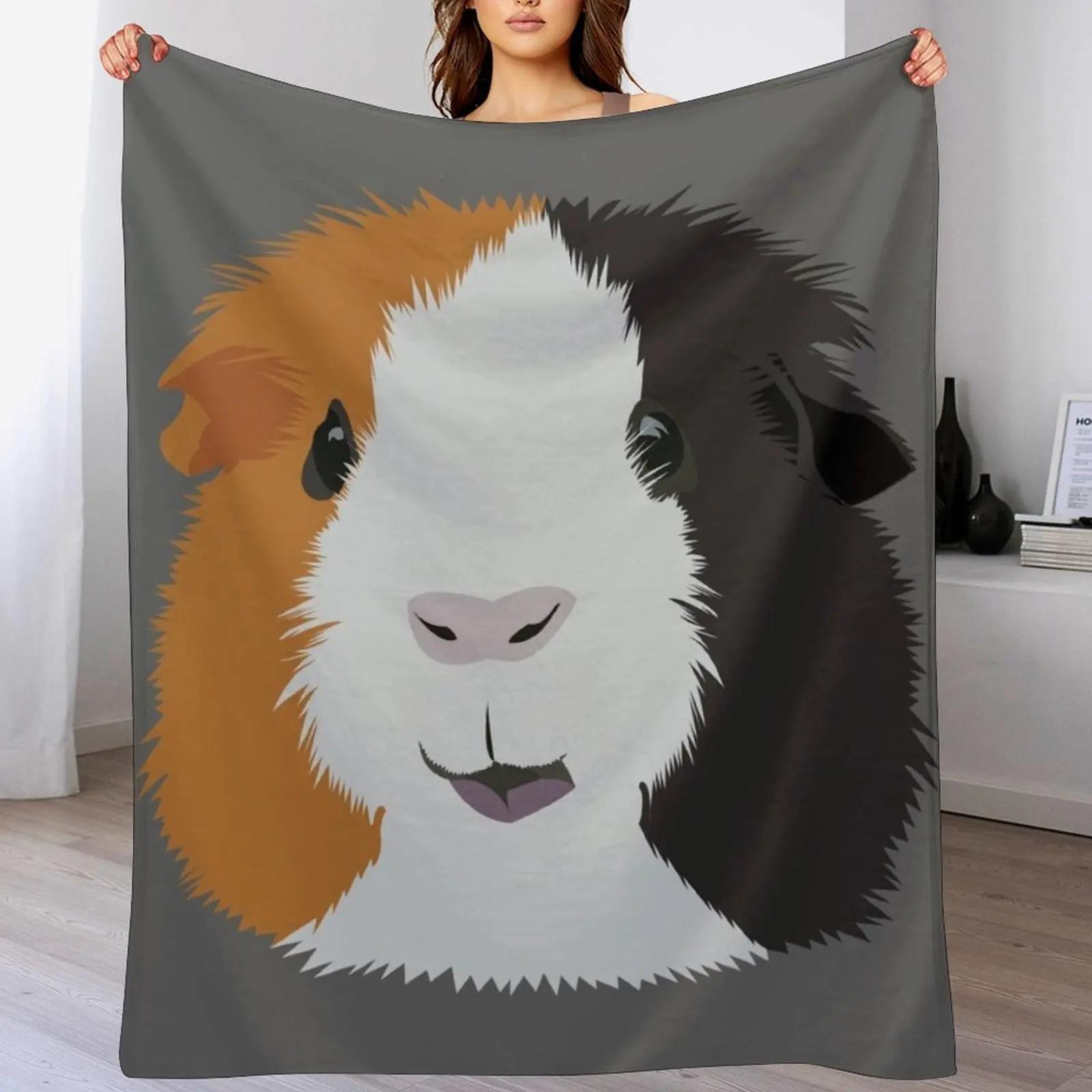 Orange White and Black Guinea Pig Throw Blanket Summer Cool Breathable Blanket for Sleeping 102x76cm(40x30in)