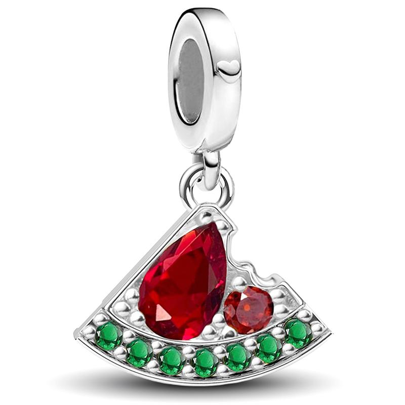 Copper Pink Cake Cherry Pineapple Strawberry Cherry Pendant Charm Ball Suitable For Bracelets Diy Women'S Jewelry