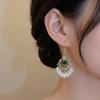 Beaded Tassel Drop Earrings Imitation Pearl Bohemian Ethnic Style Earrings Hook Piercing Rhinestone Exaggerated Tassel Earrings
