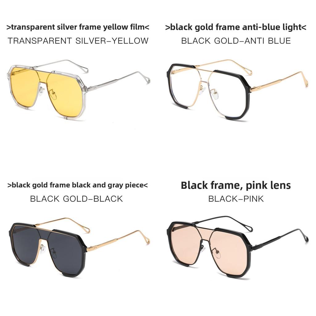 Geometric Oversized Square Sunglasses With Uv400 Protection For Outdoor Activities And Fashion Style