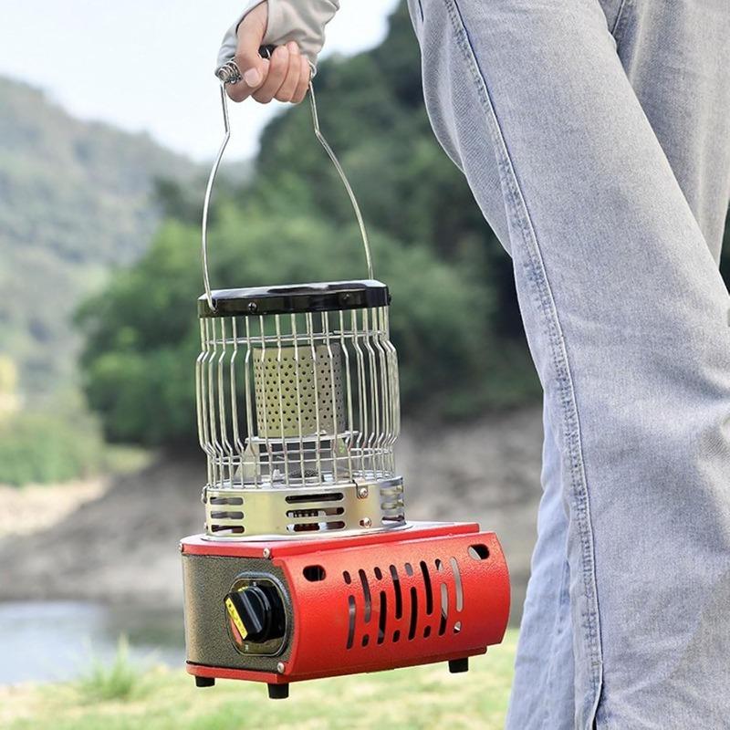 Indoor Outdoor Dual Heater Stove for Camping Tent Adjustable Gas Flame Piezo Ignition Lightweight Portable with Metal Handle