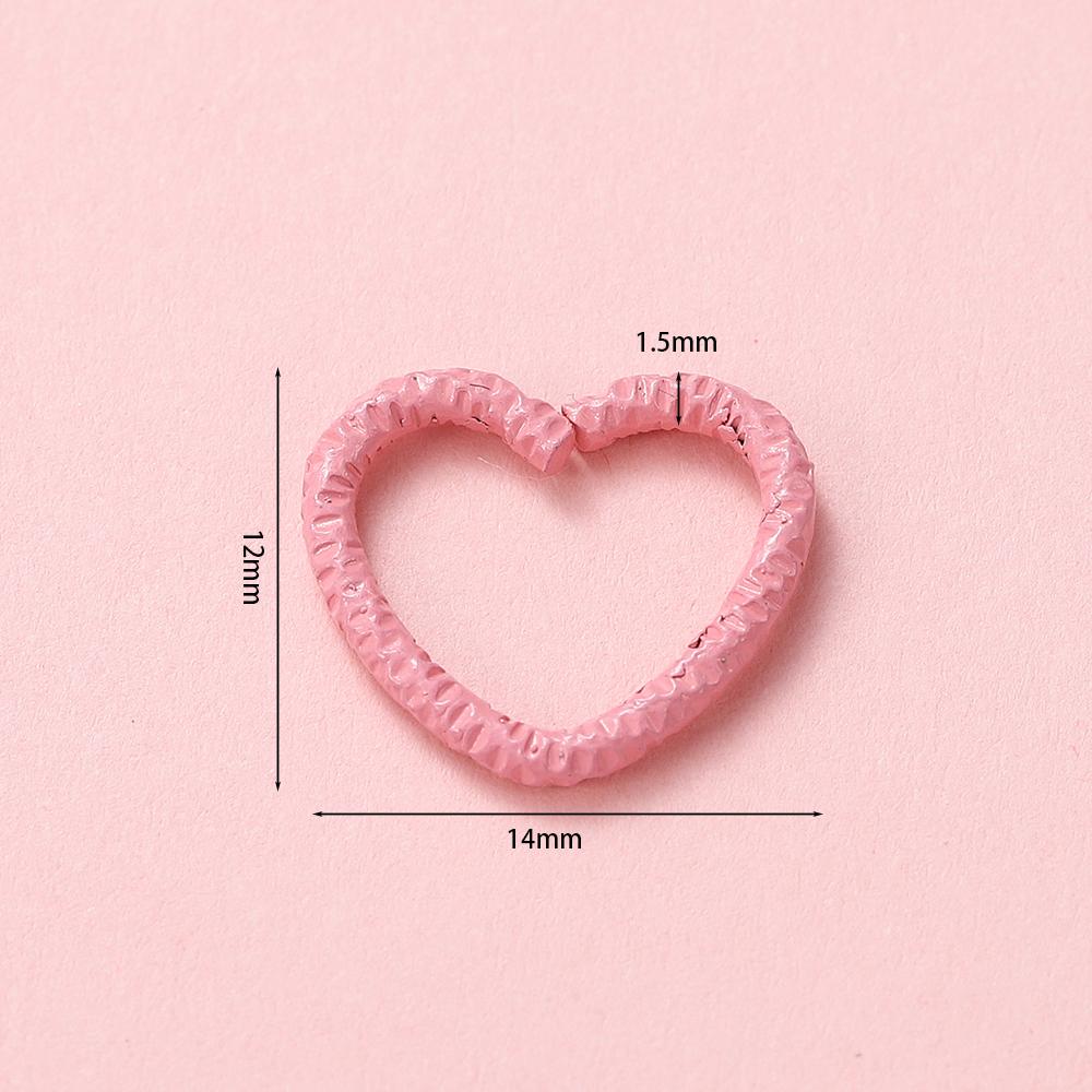 50pcs/lot Colorful 14mm Heart Jump Rings Open Split Rings Jump Rings Connector For Diy Jewelry Makings Findings Supplies