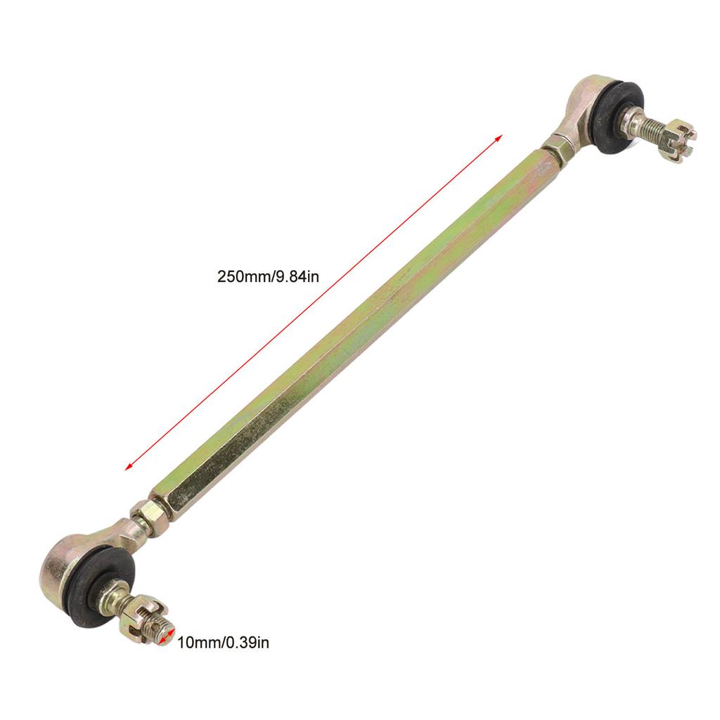 2Pcs 250mm Ball Joint Tie Rod 10mm Thread Steel Alloy for 125cc Quad Dirt Bike ATV Go Kart