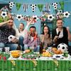 Disposable Paper Cups Soccer Ball Pattern Party Supplies Tableware Set Suitable for Sports Events Birthday Gatherings and Outdoor Activities