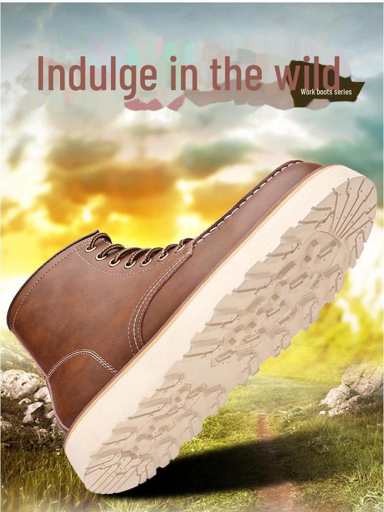 2024 Herren Echtleder High-Top Martin Boots – Winter Retro Motorrad- & Arbeitsstil