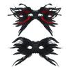 Feather Masquerade Masque for Women Gothic Half Face Masque for Venetian Cosplay