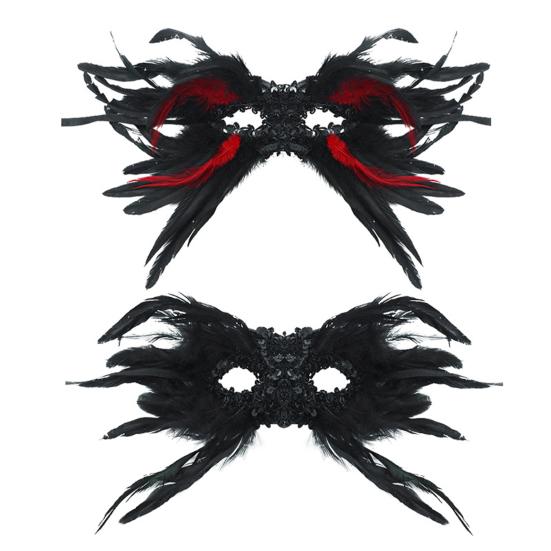Feather Masquerade Masque for Women Gothic Half Face Masque for Venetian Cosplay