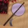 Retro Ancient Style Chinese Bamboo Waist Fan Rollable Foldable Long Handle Fan Decorative Cooling Group Fan Hanfu