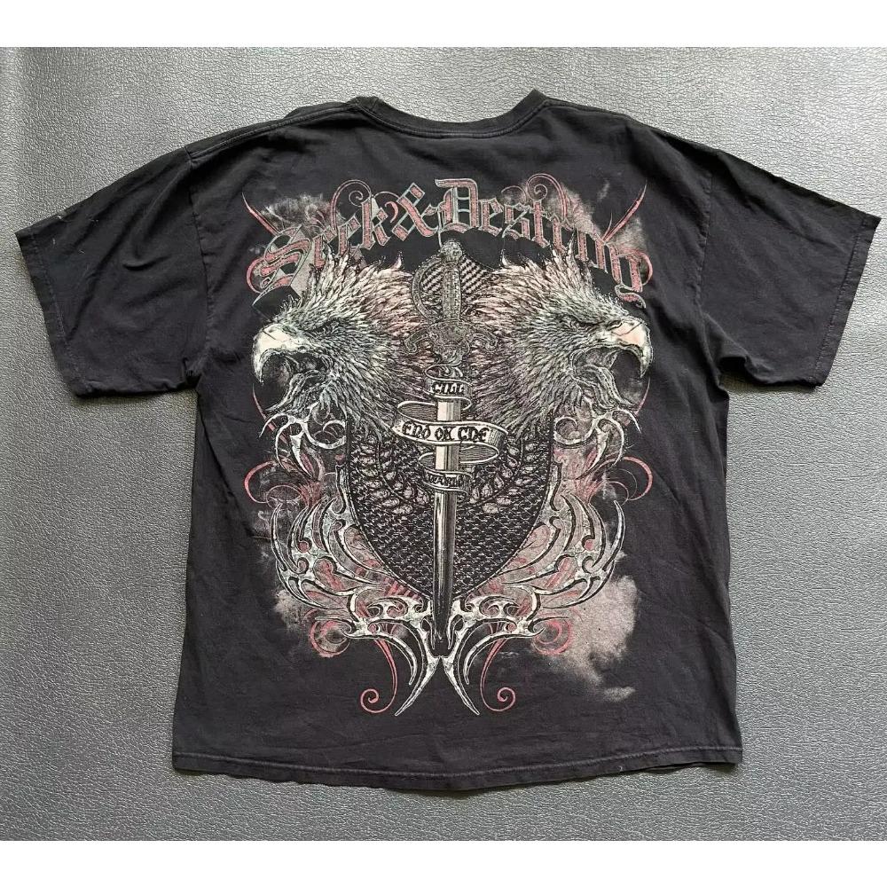 Retro Angel Wing Men Short Sleeves Harajuku High Street American Fashion T-shirt Man Women Summer Tops