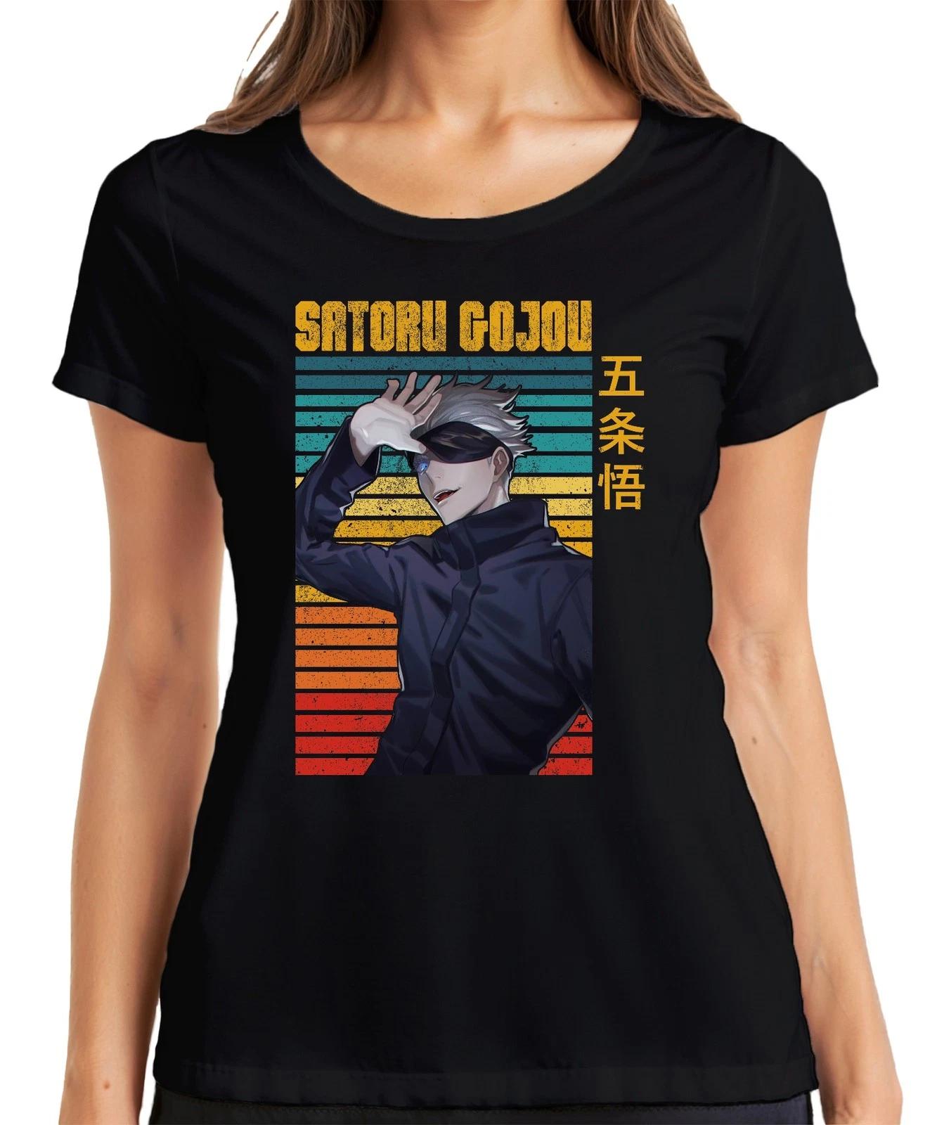 SATORU GOJOU Jujutsu Kaisen Augenbinde Anime Geschenk Retro Damen T-Shirt XXXXL