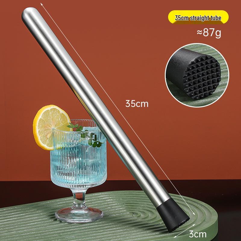 Stainless Steel Ice Crusher & Cocktail Muddler - Plastic Milk Tea & Lemon Hammer Bar Tool