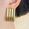 Trend Stripe Personalized Wave Gold Color Smooth Drop Earrings for Women Personality Fashion Geometry Jewelry Pendientes