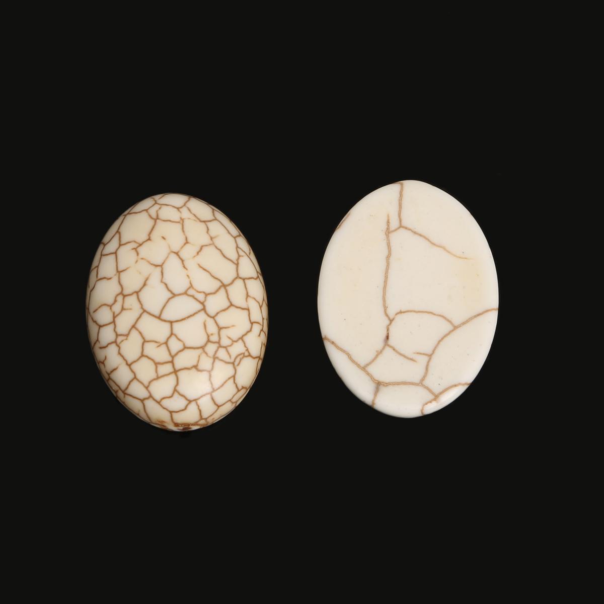 

Бисер из бирюзы, говлитовый камень, кабошон, бусины, полуовальные бусины с плоской задней частью, ювелирные изделия, подходят для изготовления колец, браслетов, материал 18x25mm 10pcs белый