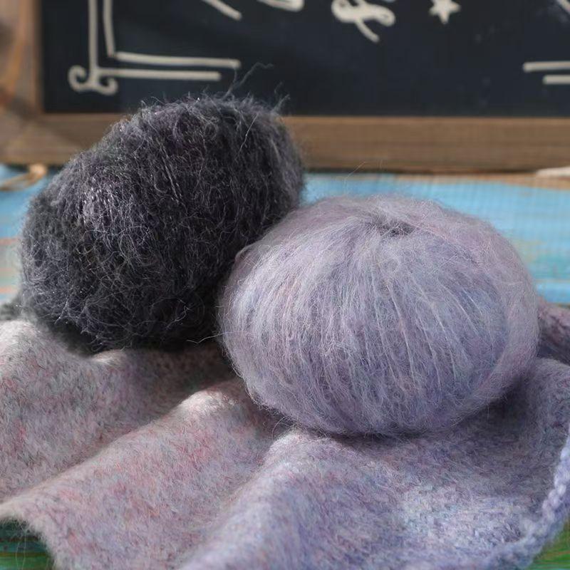 25g Gradual Change Alpaca Mohair Yarn Long Hair Wool Ball Sweater Scarf Jacket Hat Hand-woven DIY Knitting Material Keep Warm