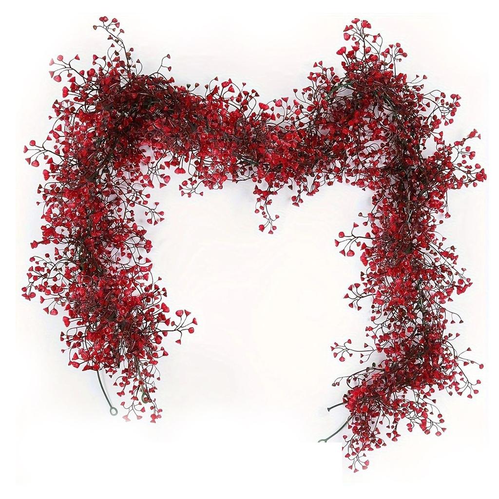 Halloween Artificial Branch Garland 2PCS 1.7Meters Realistic Black Fake Flower Vines Decor for Home Wall Party & Table Decor