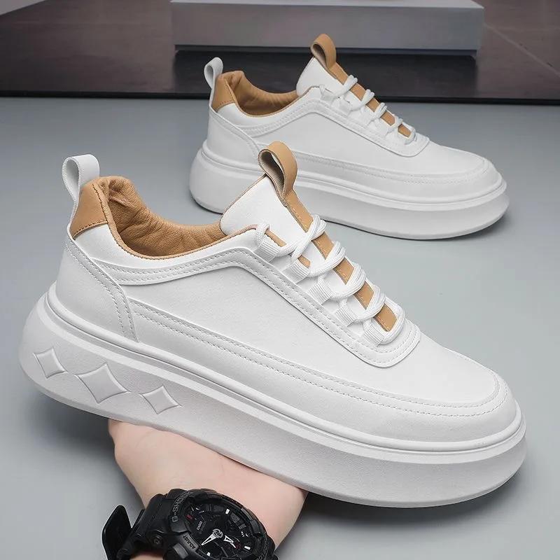 

Spring New Men s Shoes Breathable Trendy Versatile Board Shoes with Increased Height and Thick Bottom Casual Sports Shoes 43