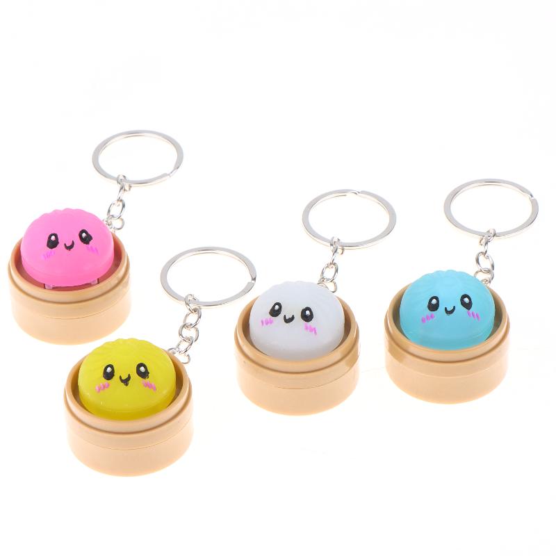 Portachiavi Spremibili Mini Panini al Vapore Carini Kawaii con Design Morbido Anti-Stress Perfetti per Decorazione Zaino Gadget per Feste Regali per Bambini