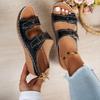 Fashion Women Slippers 2025 Summer Shoes Comfort Double Buckle Wedge Sandals Plus Size Platform Casual Slippers Women Slides Women