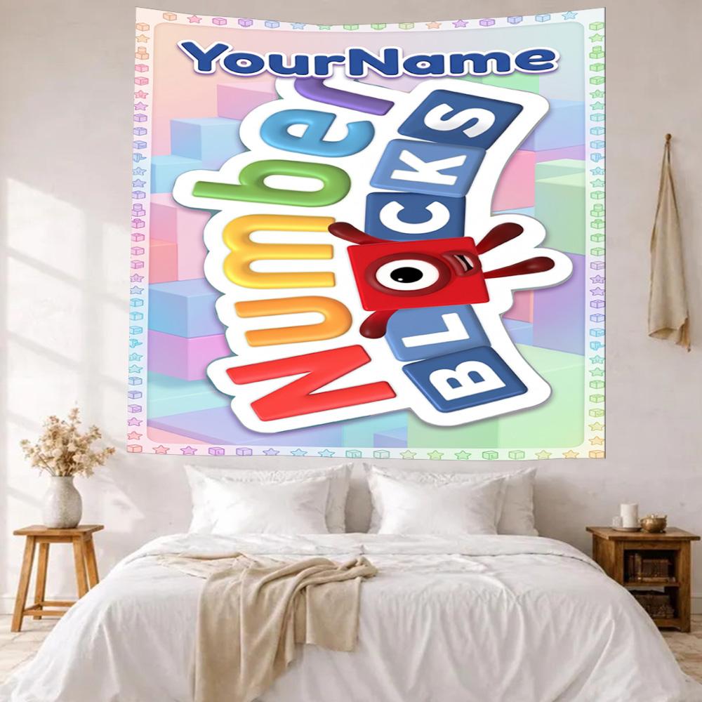 Numberblocks Custom Your Name Wall Decor Tapestry Art For Pet Memorial Birthdaywedding Party Backdrop Family Gift