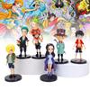 One Piece 6pcs Role Pvc Toy Model Desktop Decoration Children Christmas Gift