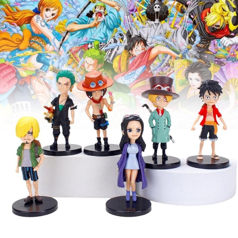One Piece 6pcs Role Pvc Toy Model Desktop Decoration Children Christmas Gift