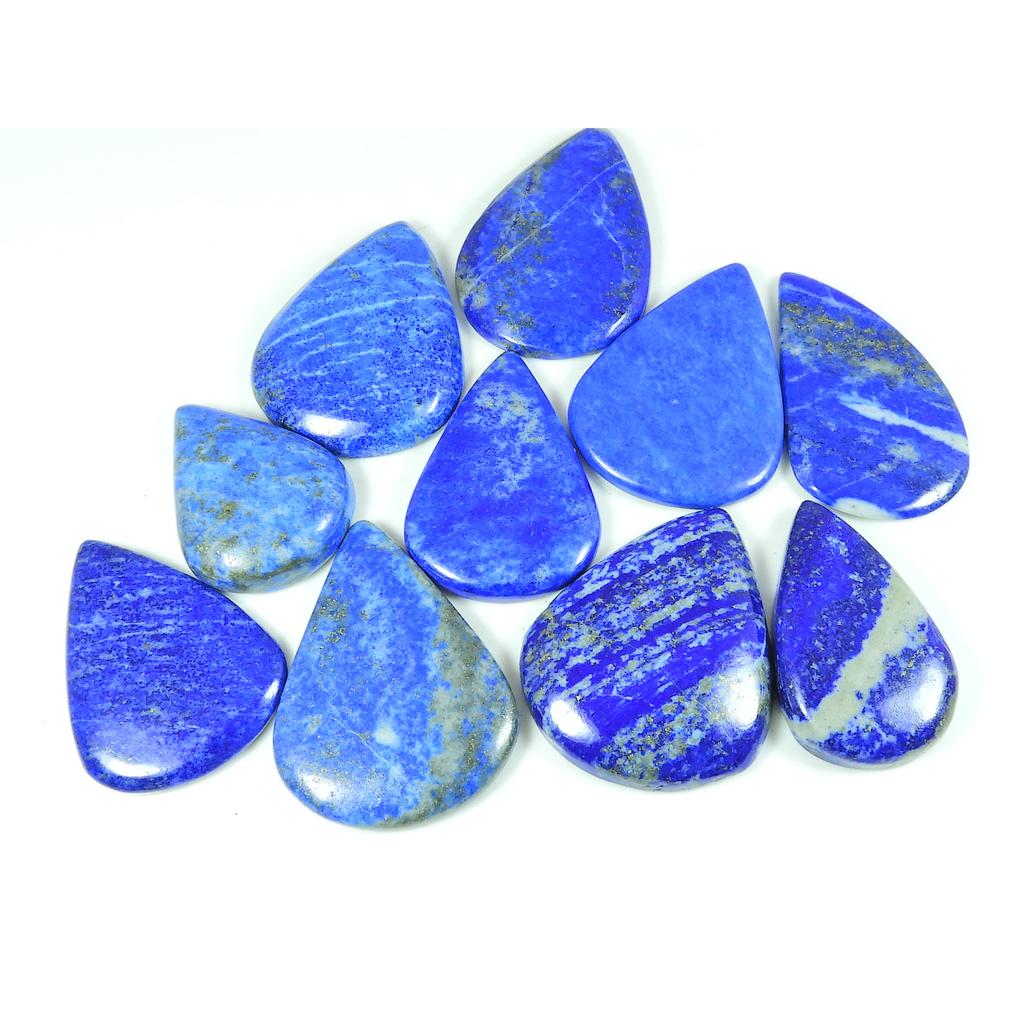 29-38MM Blue Lapis Lazuli Pear Cabochon Loose Gemstone 10Pcs Lot for Jewelry SY-440