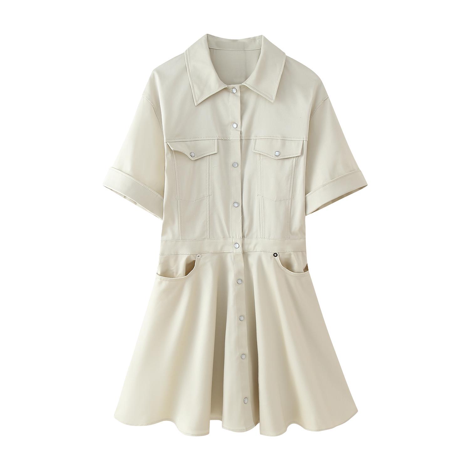 

2025 Spring Women s European & American Style Fashion Wide-Hem Short Dress Large