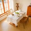 Ying Cross-Border Cotton Linen Embroidered Tablecloth, French Retro American Style, Rectangular.