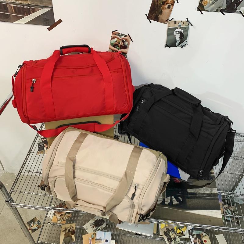 Fashion sports dry and wet separation training fitness bag capacity decompression portable travel bag can be set with tie rod belt shoe compartment