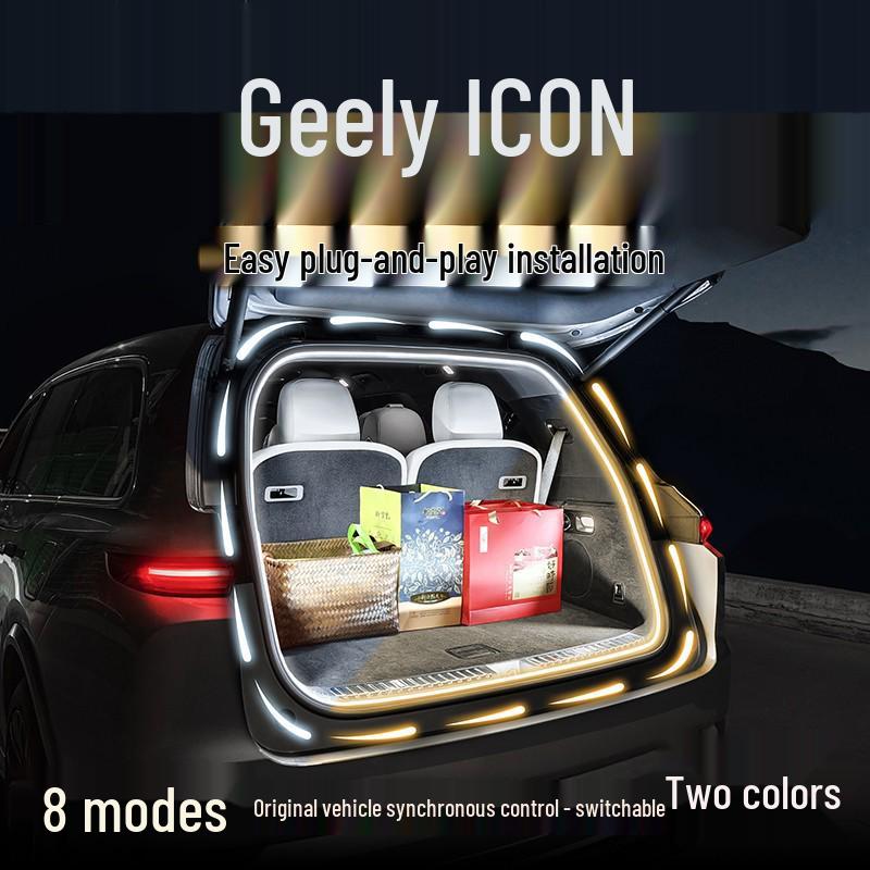 Geely ICON Trunk Water Flow Lighting Strip for Car Interior Atmosphere