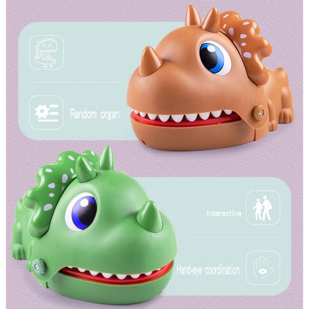 Triceratops Shape Dinosaur Bite Fingers Toy Safe Hand-biting Dinosaur Birthday Gift