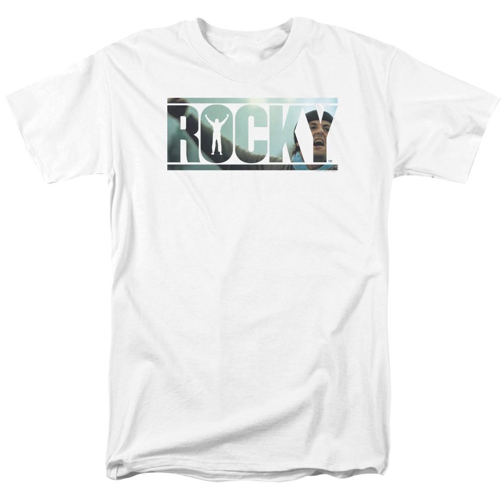 Rocky - Cutout Logo - Adult Unisex Short Sleeve T-Shirt - White S