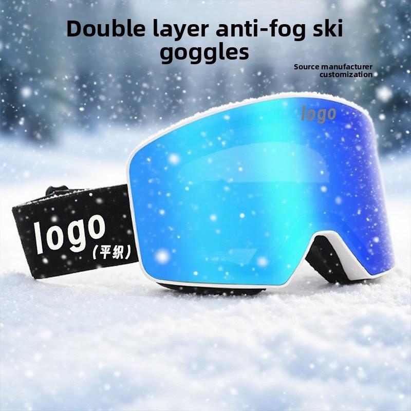 Ski Glasses Snow Goggles Double-layer Anti-fog Cylindrical Outdoor Snow Sports PC Ski Goggles