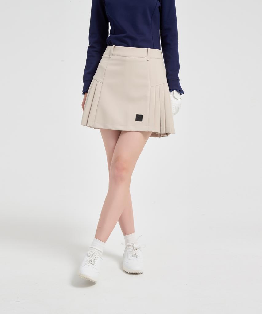 E.PARCA Mode Look A-Line Side Pleated Skirt