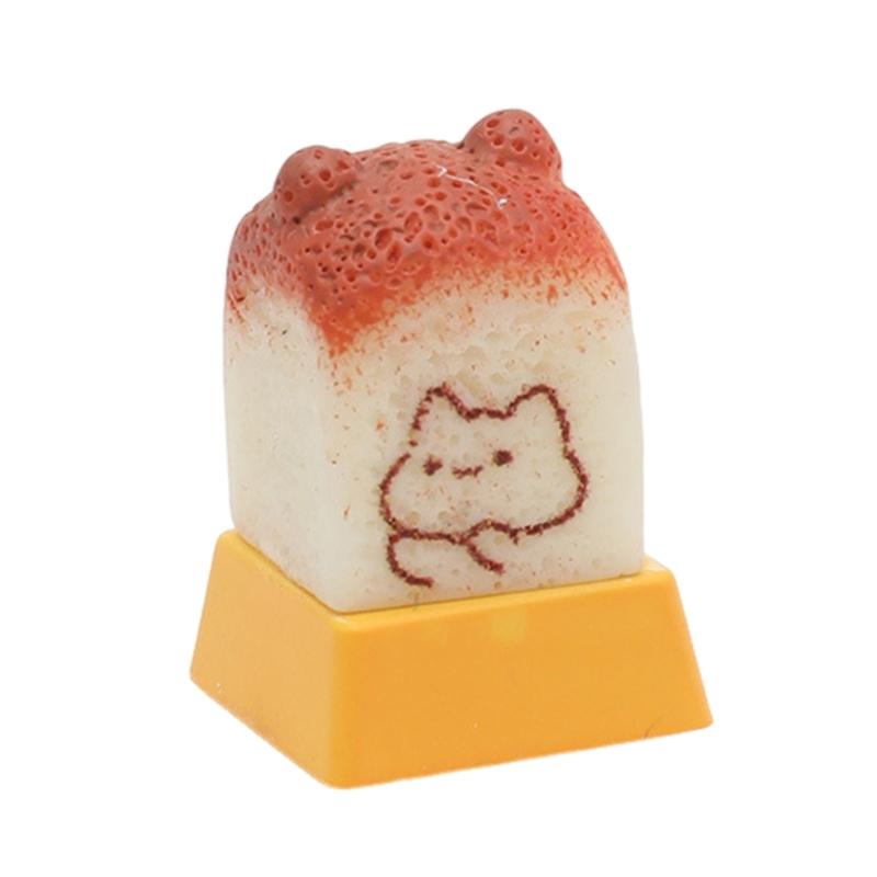 Toast Keycaps DIY Personality Cartoon Keycap Replacement Bottom Keycaps Gift for Mechanical Keyboard Caps 3D Keycaps 1