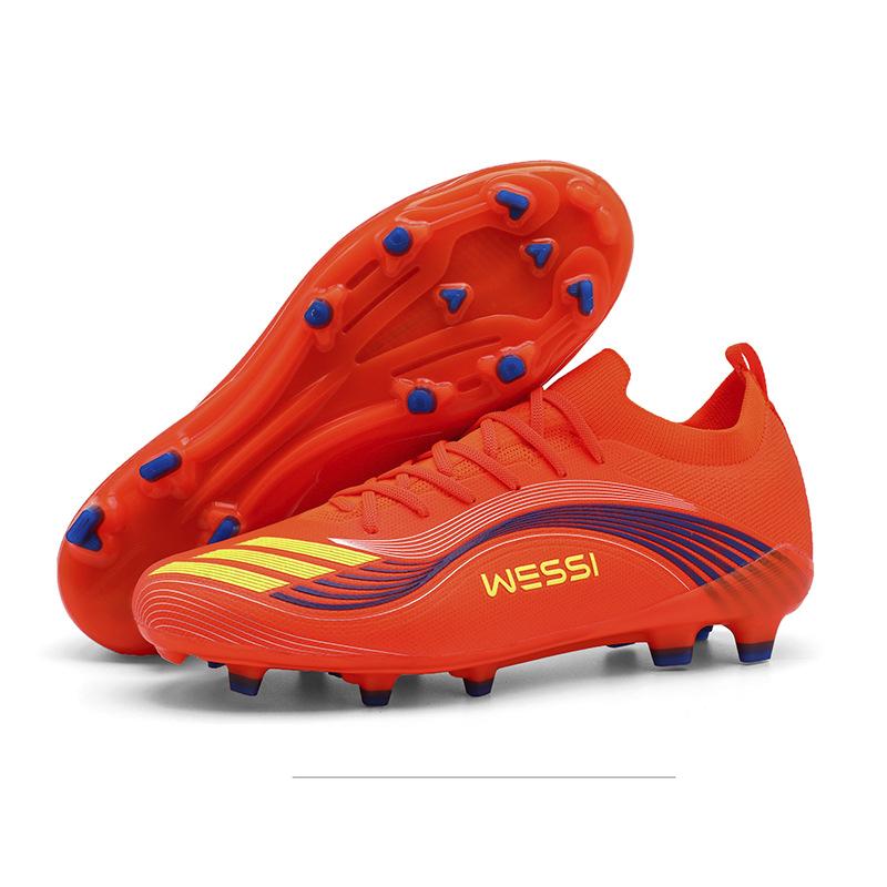 2025 new adult fly-woven football shoes men's low-top long nails broken nails student youth game football shoes