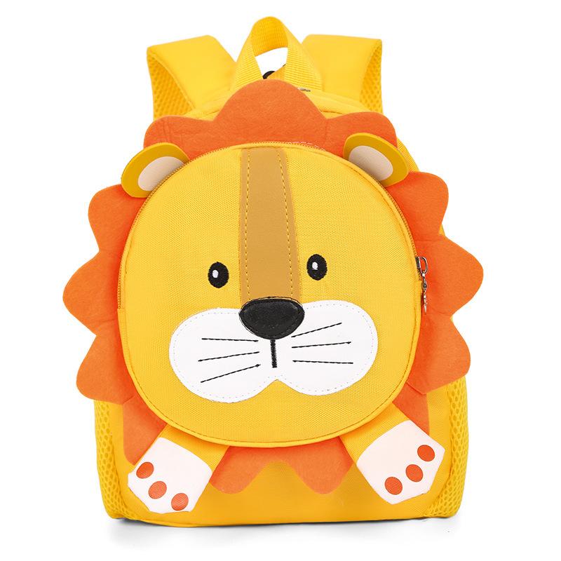 Kindergarten boys and girls double shoulder children's bag cartoon cute animal lion backpack anti-lost small schoolbag