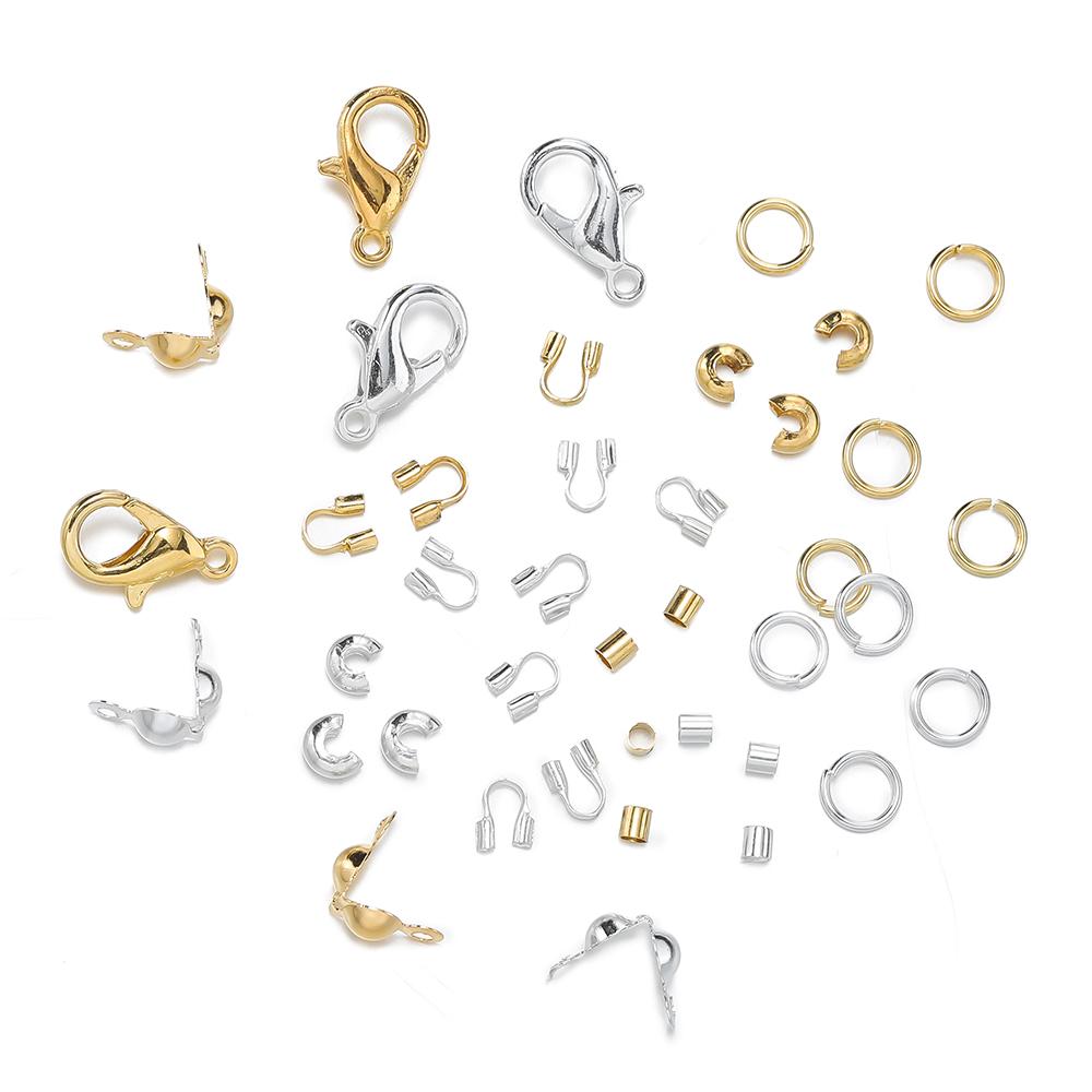 1203pcs Lobster Clasp Crimp Bead End Beads Tweezers Jewelry Plier Steel Wire Jewelry Kits for Bracelet DIY Jewelry Makings