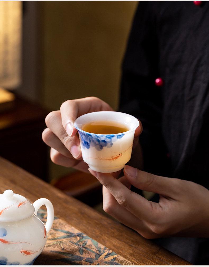Jade Porcelain Gongfu Tea Cup Set - Thin-Walled Master Cup with Gift Box