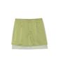Michikoleondeonkosino Layered Satin Mini Skirt Olive Green