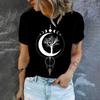 Elegantní dámské tričko Módní umění Vzor koček Potisk Tričko Letní volnočasové Tričko s krátkým rukávem Dámské nadměrné tričko