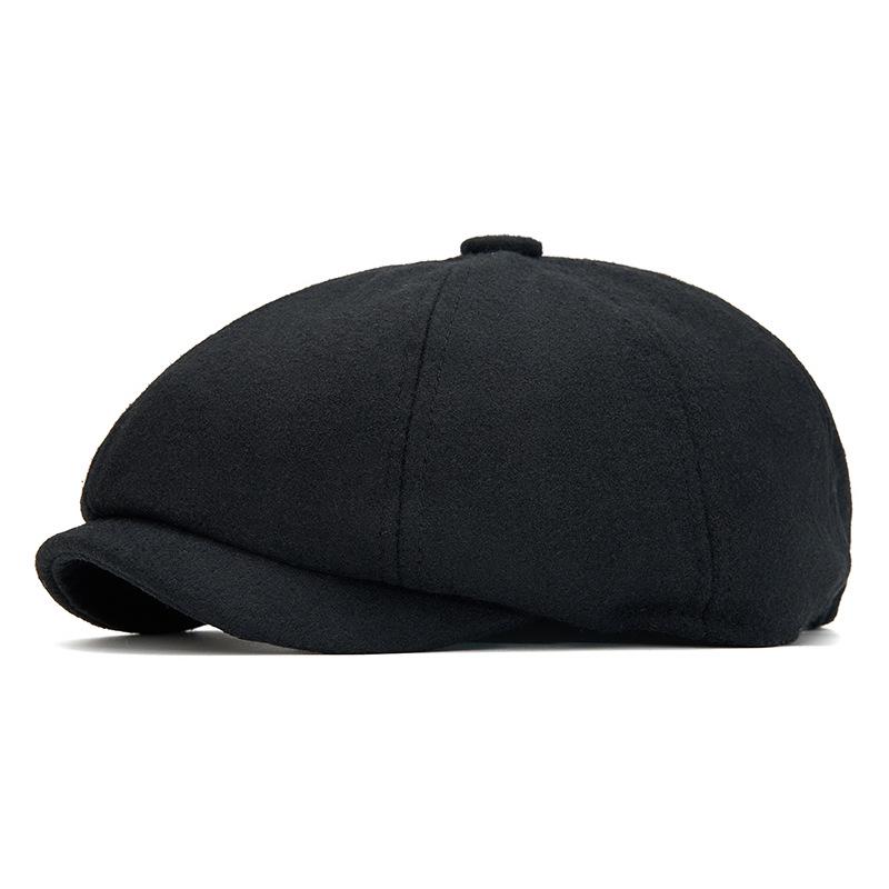 Men's British Retro Wool Octagonal Cap - Autumn/Winter Warm European Duckbill/Beret Style