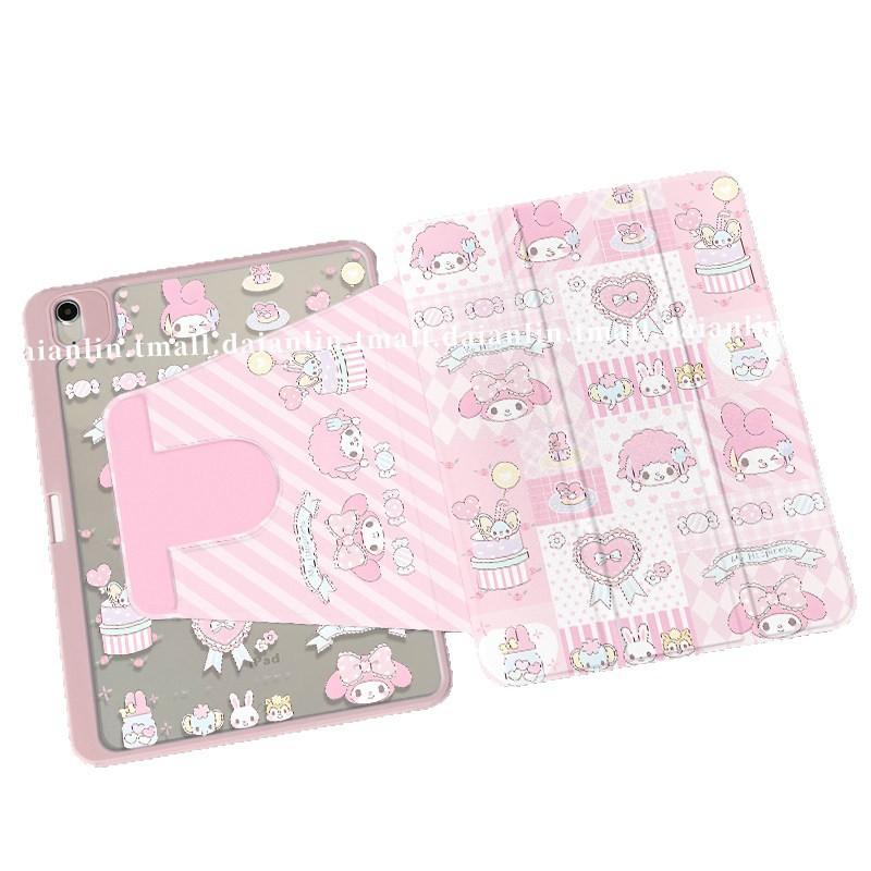Melody Dot Acrylic IPad Case 11 Inch Air Rotating Pencil Holder