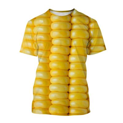 Golden Yellow Corn 3D Print T-shirt Fashion Streetwear Men Woman O-Neck Casual T Shirts Summer Oversized Harajuku Tees Tops