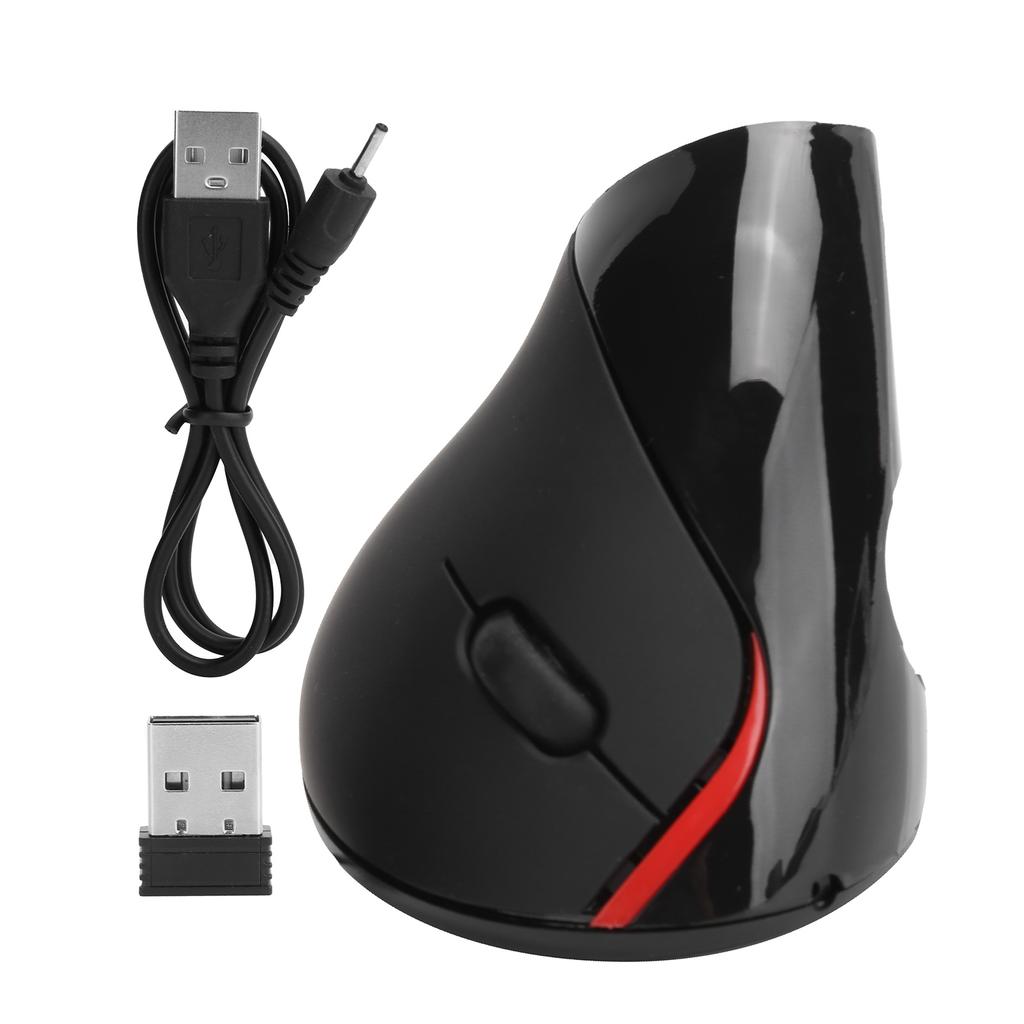 Optical Vertical Mouse Wireless 5D 2nd Gen Right Hand Gaming Office Computer Mice 1600DPIBlack