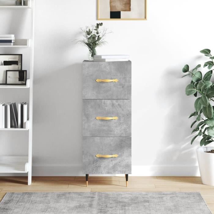 VidaXL Buffet Gris béton 34,5x34x90 cm Bois d'ingénierie 828584