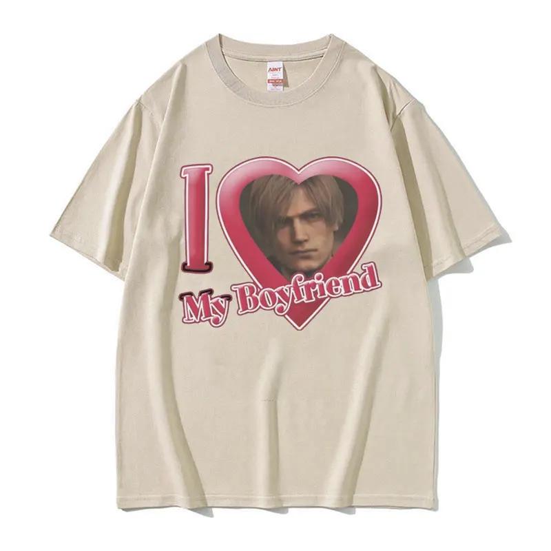 I Love My Boyfriend Leon S Kennedy Graphic T-shirt Women's Harajuku Cool Fashion T-shirt Women's Extra Large T-shirt
