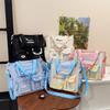 College Style Female College Student Version Largecapacity Contrasting Color Computer Tote Bag Lightweight Shoulder Messenger Bag Leisure Bag
