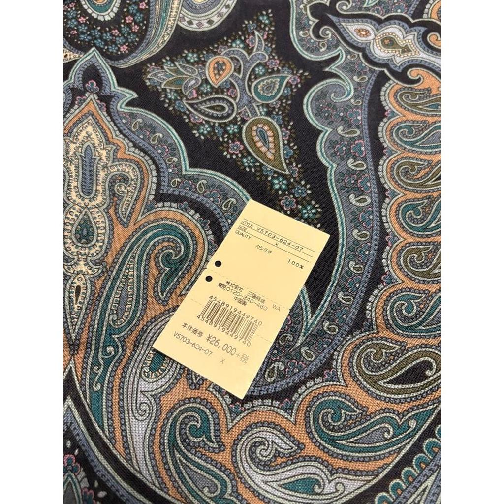 Used AMACA Paisley Pattern Stole 100% Cashmere